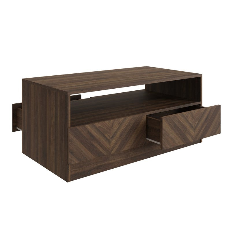 Catania Coffee Table Dark Brown 1 Shelf 4 Drawers