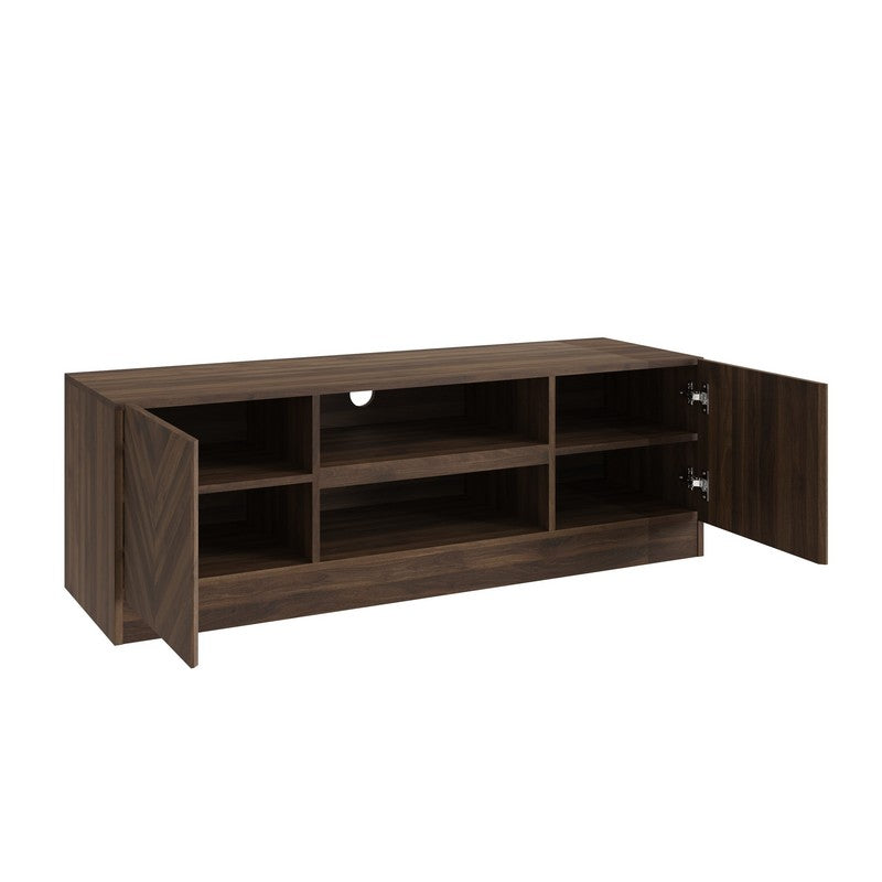 Catania TV Unit Dark Brown 3 Shelves 2 Doors