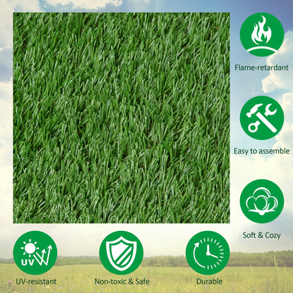 30 x 30cm Artificial Grass Turf with 25mm Pile Height Non-toxic Roll Grass Carpet Fake Grass Mat with Drainage Holes UV resistance for Indoor