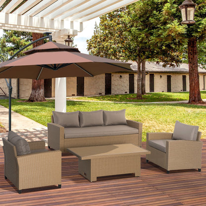 4-Piece Outdoor PE Rattan Sofa Set