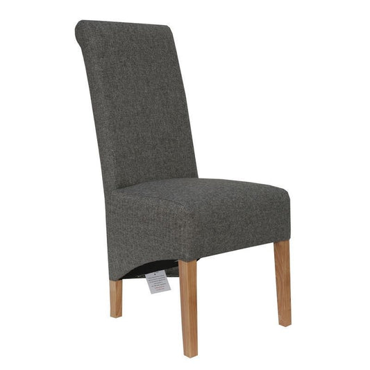 Norfolk Furniture Pair of Baxter Dining Chairs Fabric Dark Grey