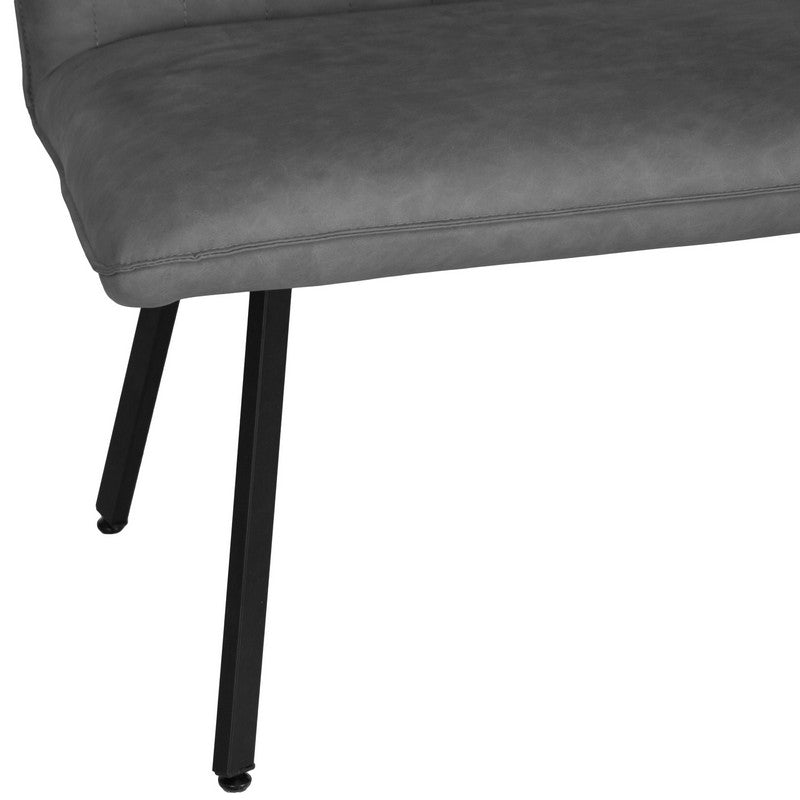 Anglian Furniture Urban Chique Bench Metal & Faux Leather Grey 130cm