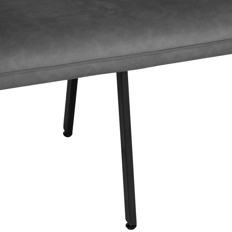 Anglian Furniture Urban Chique Bench Metal & Faux Leather Grey 130cm