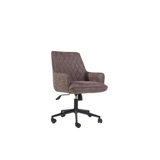 Essentials Pair of Urban Bauhaus Office Chairs Metal & Faux Leather Brown