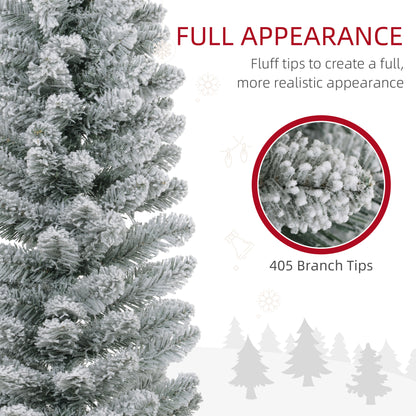 7ft Slim Christmas Tree Artificial - White Frosted Green  405 Tips