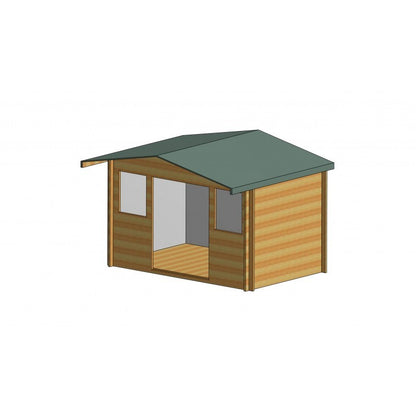 Shire Shire Clipstone 11' 9" x 9' 9" Apex Log Cabin - Premium 44mm Cladding Tongue & Groove