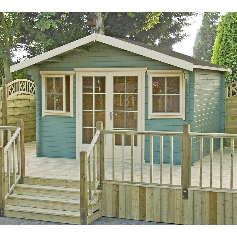 Shire Shire Clipstone 11' 9" x 11' 9" Apex Log Cabin - Premium 28mm Cladding Tongue & Groove