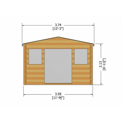 Shire Shire Clipstone 11' 9" x 11' 9" Apex Log Cabin - Premium 28mm Cladding Tongue & Groove