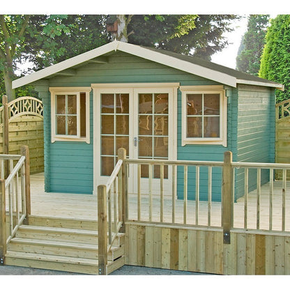 Shire Shire Clipstone 11' 9" x 11' 9" Apex Log Cabin - Premium 34mm Cladding Tongue & Groove