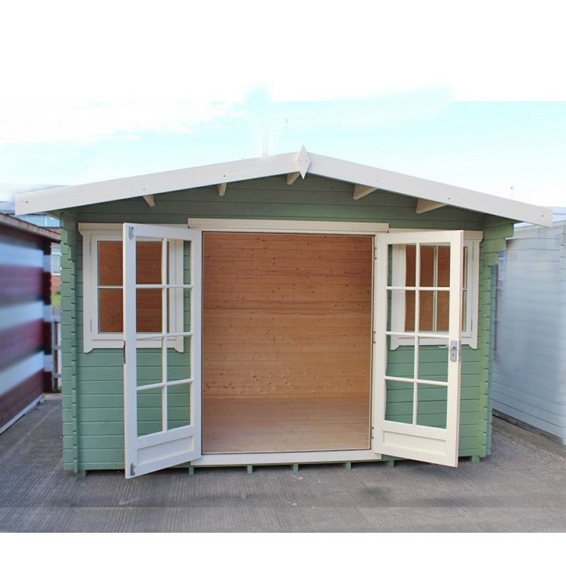 Shire Shire Clipstone 13' 8" x 7' 10" Apex Log Cabin - Premium 28mm Cladding Tongue & Groove