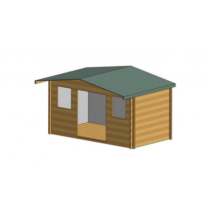 Shire Shire Clipstone 13' 8" x 7' 10" Apex Log Cabin - Premium 34mm Cladding Tongue & Groove