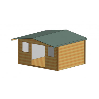 Shire Shire Clipstone 13' 8" x 11' 9" Apex Log Cabin - Premium 44mm Cladding Tongue & Groove