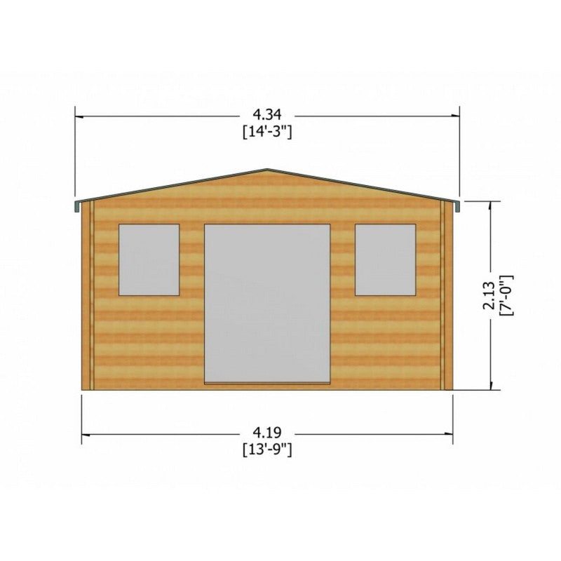 Shire Shire Clipstone 13' 8" x 13' 8" Apex Log Cabin - Premium 28mm Cladding Tongue & Groove