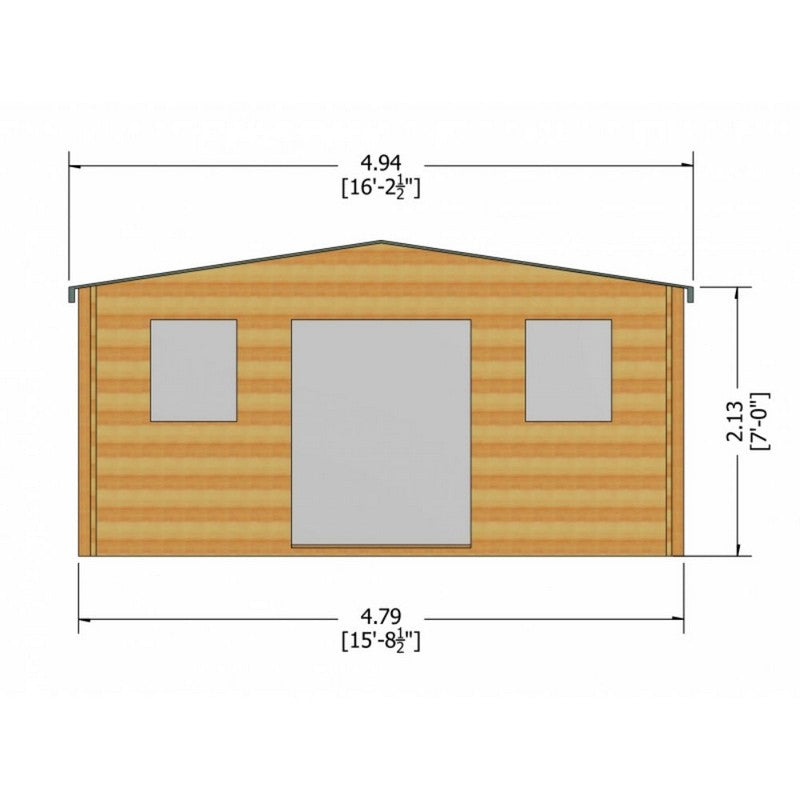 Shire Shire Clipstone 15' 8" x 11' 9" Apex Log Cabin - Premium 28mm Cladding Tongue & Groove