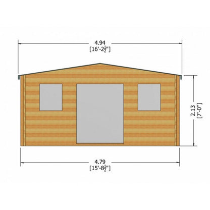 Shire Shire Clipstone 15' 8" x 11' 9" Apex Log Cabin - Premium 28mm Cladding Tongue & Groove