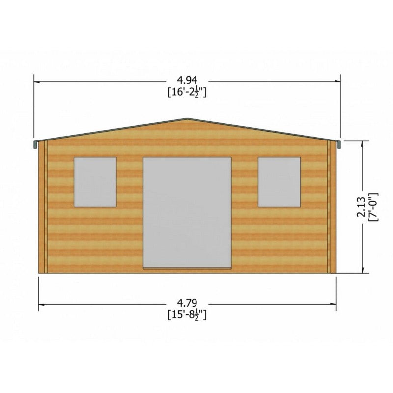 Shire Shire Clipstone 15' 8" x 13' 8" Apex Log Cabin - Premium 28mm Cladding Tongue & Groove