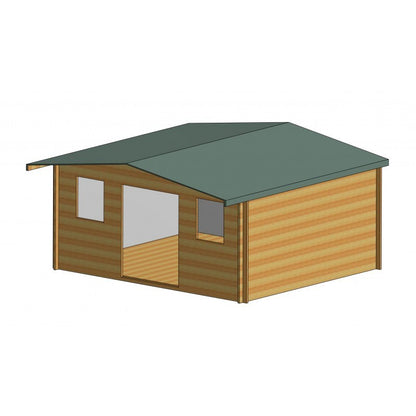 Shire Shire Clipstone 15' 6" x 13' 8" Apex Log Cabin - Premium 70mm Cladding Tongue & Groove