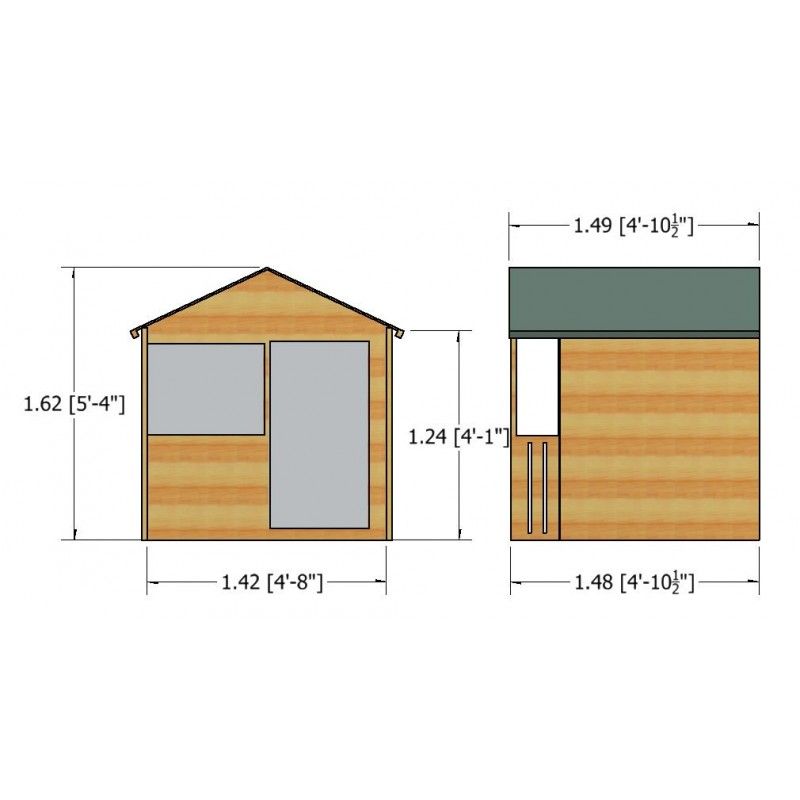 Shire Shire Club 4' 7" x 4' 10" Apex Children's Playhouse - Premium Dip Treated Shiplap