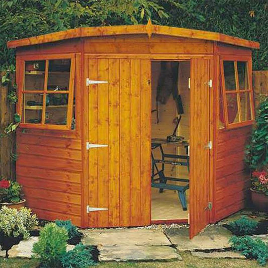 Shire Shire Corner 9' 9" x 9' 9" Apex Shed - Premium Dip Treated Shiplap