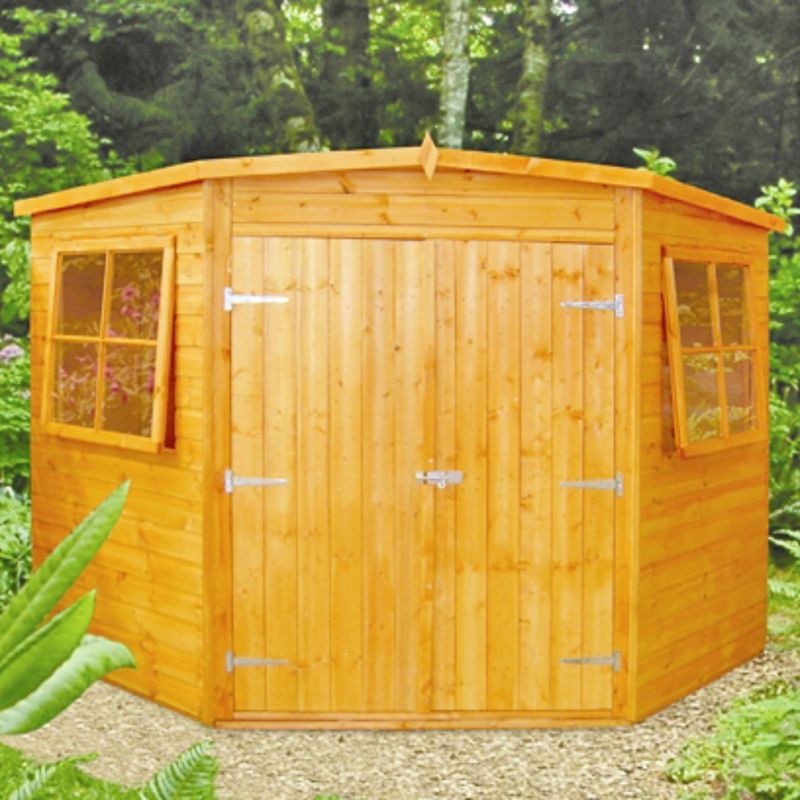 Shire Shire Corner 9' 9" x 9' 9" Apex Shed - Premium Dip Treated Shiplap