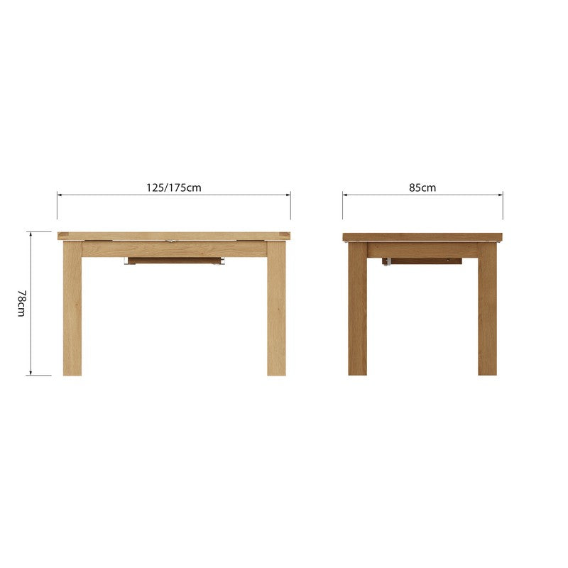 Cotswold Extending Dining table Oak Natural 125cm