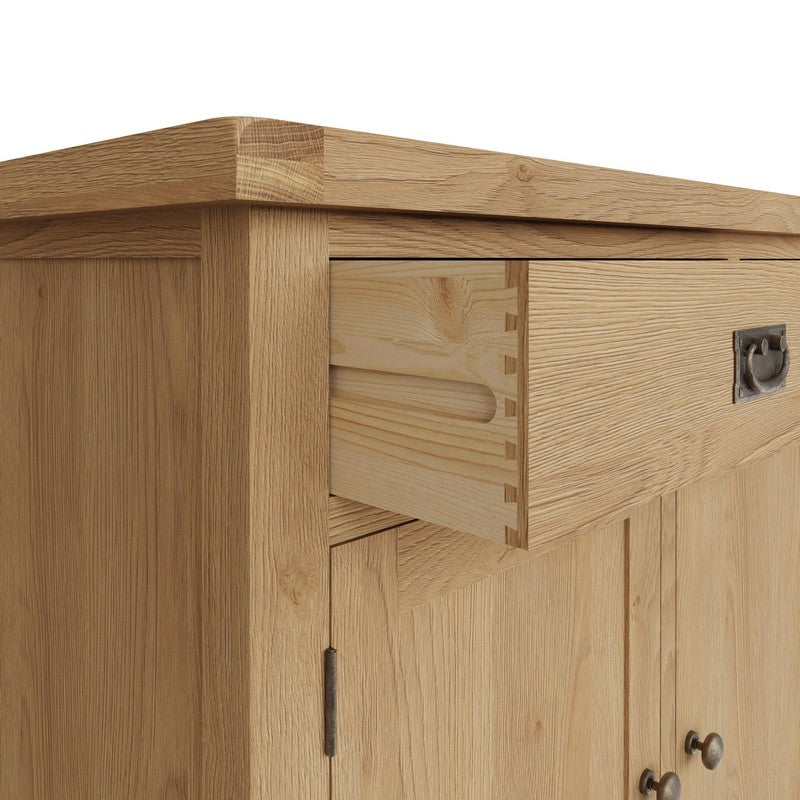 Norfolk Furniture Cotswold Oak Large Sideboard Natural 4 Doors 2 Shelves 3 Drawers