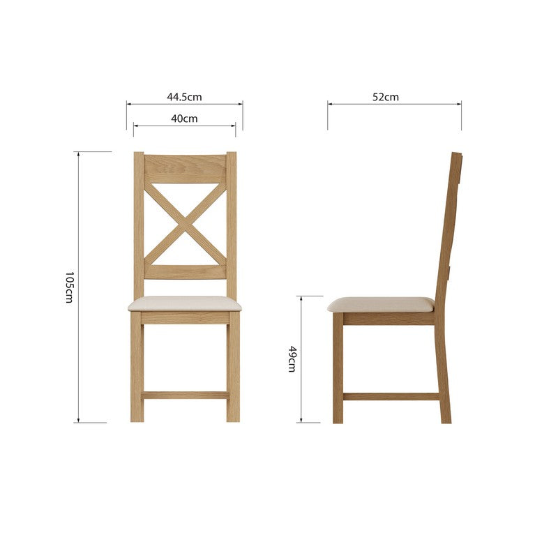 Norfolk Furniture Cotswold Oak Dining Chair Natural