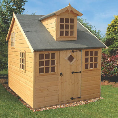 Shire Shire Enchanted 5' 10" x 7' 10" Dormer Children's Playhouse - Premium Dip Treated Shiplap