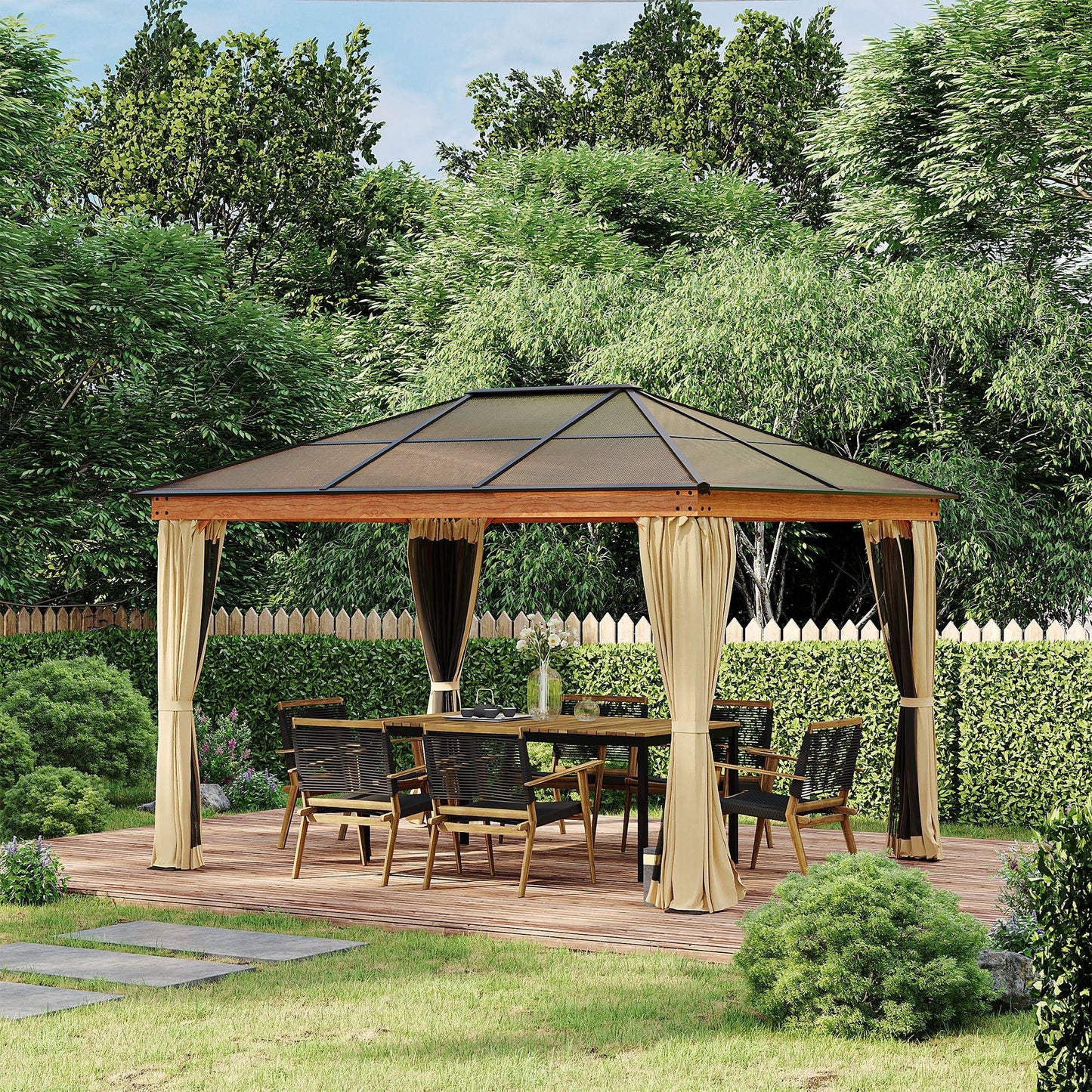 Outsunny 3 x 3.6 m Hardtop Gazebo Canopy