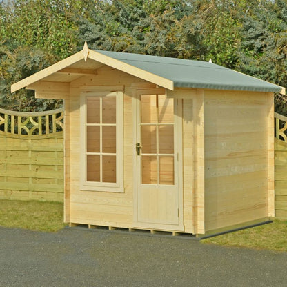 Shire Shire Crinan 7' 4" x 9' 11" Apex Log Cabin - Premium 19mm Cladding Log Clad