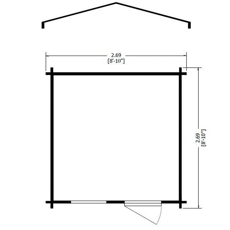 Shire Shire Crinan 9' x 9' Apex Log Cabin - Budget 19mm Cladding Tongue & Groove