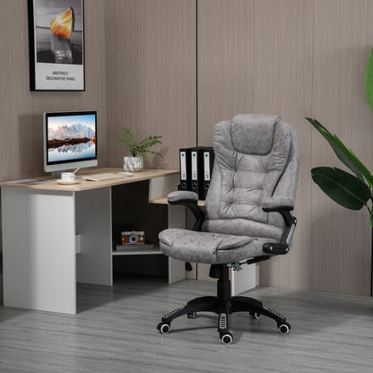 Vinsetto Ergonomic Office Chair Comfortable Desk Chair With Armrests Adjustable Height Reclining And Tilt Function Grey