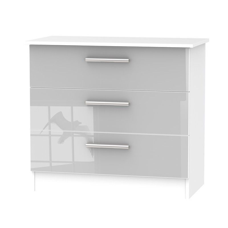 Swift Buxton Chest of Drawers White & Grey 3 Drawers