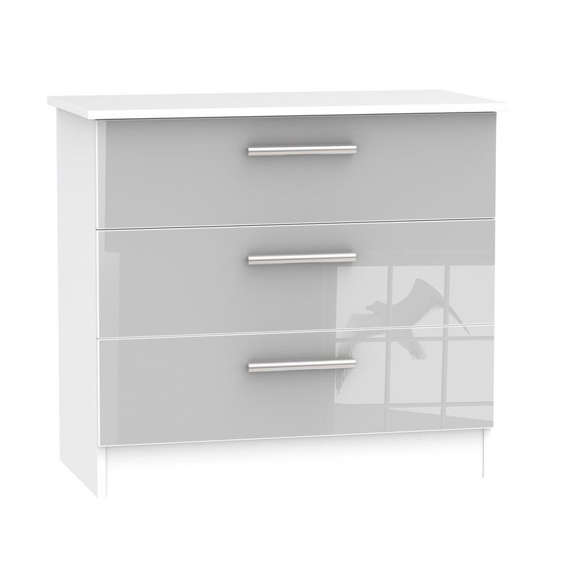 Swift Buxton Chest of Drawers White & Grey 3 Drawers