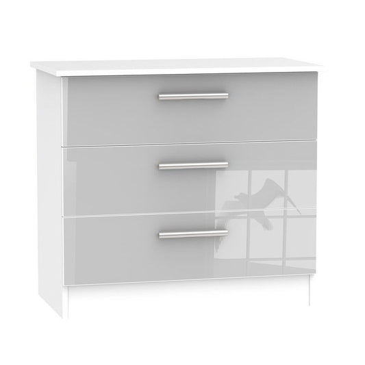 Swift Buxton Chest of Drawers White & Grey 3 Drawers