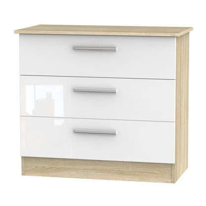 Swift Buxton Chest of Drawers Natural & White 3 Drawers