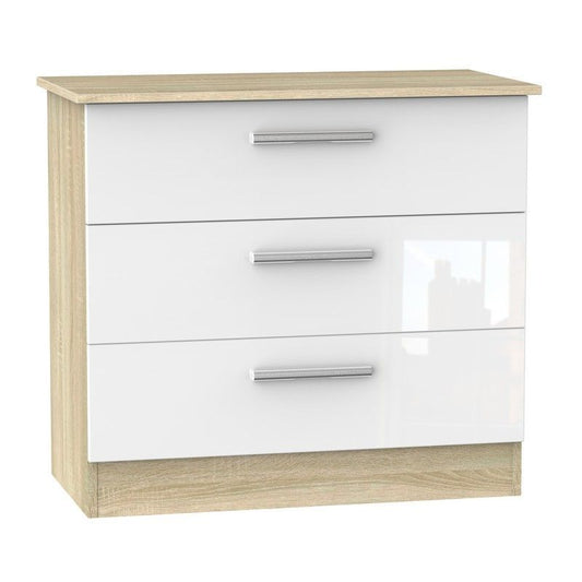 Swift Buxton Chest of Drawers Natural & White 3 Drawers