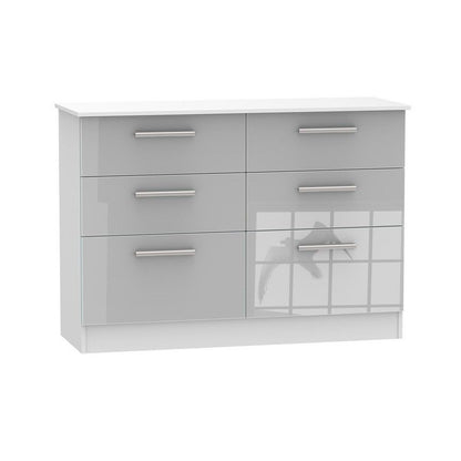 Swift Buxton Large Chest of Drawers White & Grey 6 Drawers