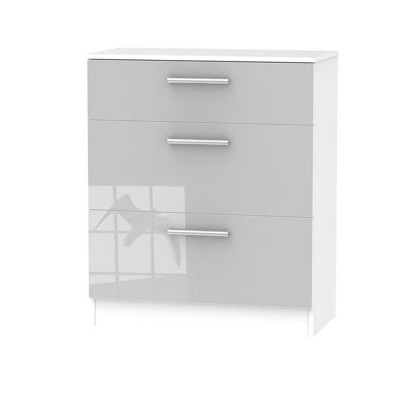 Swift Buxton Chest of Drawers White & Grey 3 Drawers - 88.5cm