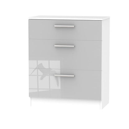 Swift Buxton Chest of Drawers White & Grey 3 Drawers - 88.5cm