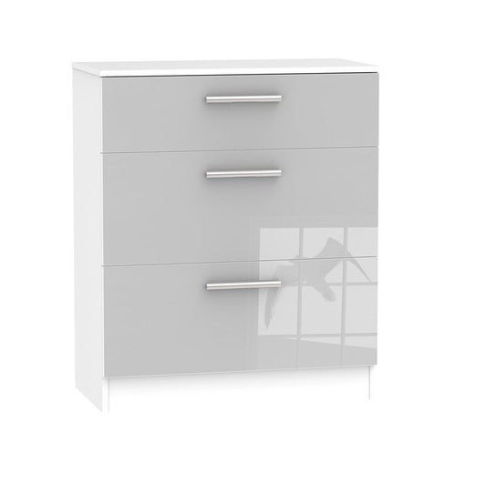 Swift Buxton Chest of Drawers White & Grey 3 Drawers - 88.5cm