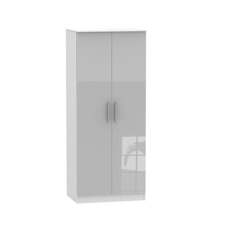 Swift Buxton Tall Wardrobe White & Grey 2 Doors