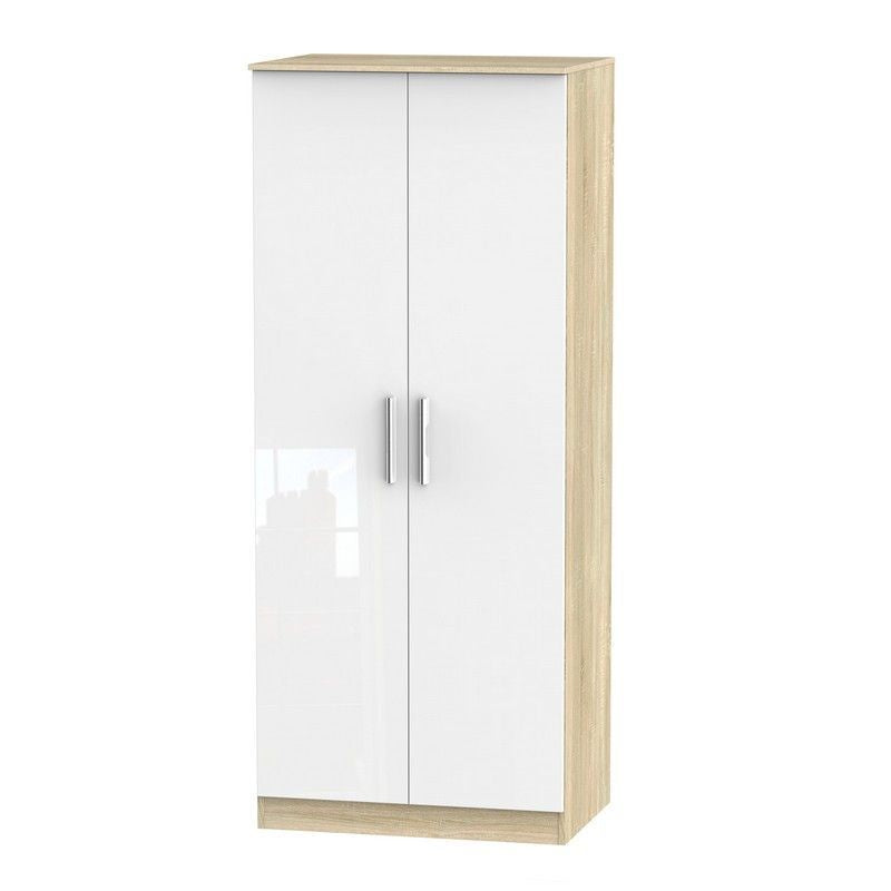 Swift Buxton Tall Wardrobe Natural & White 2 Doors