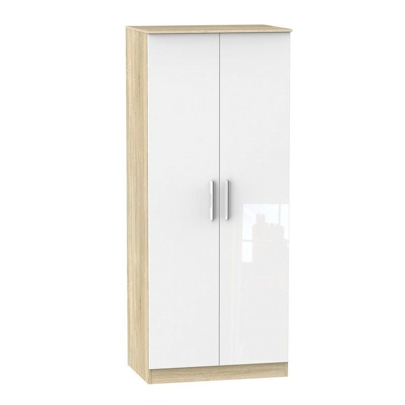 Swift Buxton Tall Wardrobe Natural & White 2 Doors