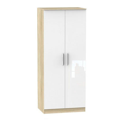 Swift Buxton Tall Wardrobe Natural & White 2 Doors