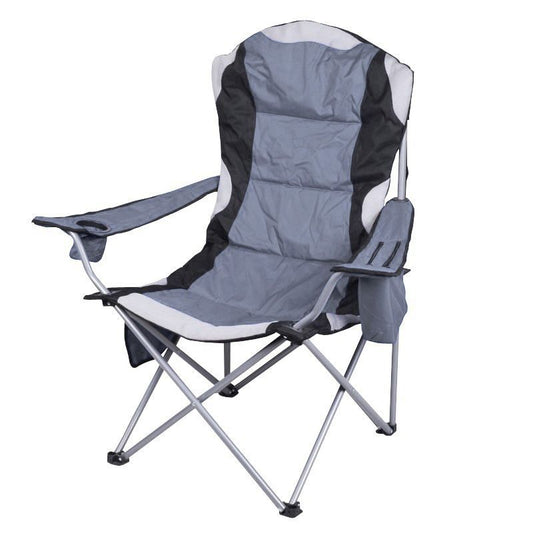 ValuePlus Grey Padded Camping Chair+ Drink Pkt