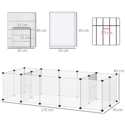 18 Panel Small Animal Playpen White by Pawhut