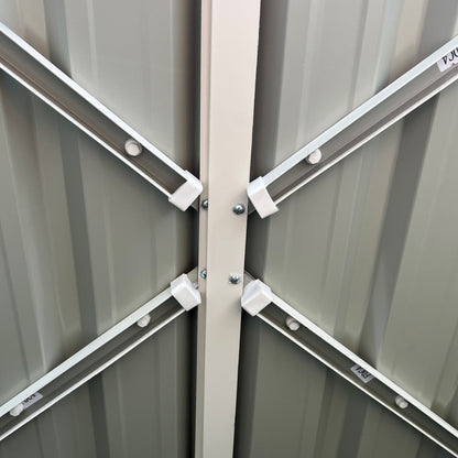 Galvanised 5 x 3' Single Door Pent Garden Store Lockable With Opening Lid Steel Grey by Steadfast