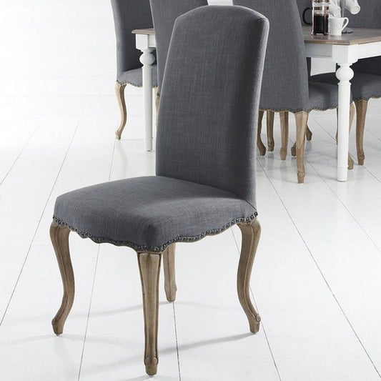 Anglian Furniture DIS Pair of Lancelot Studded Back Dining Chair Grey