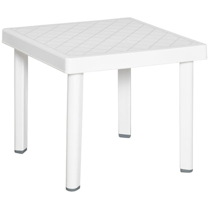 Small Square Plastic Outdoor Table - White